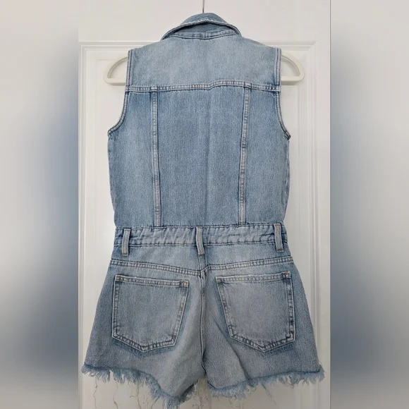 Zara Denim Blue Sleeveless Jumpsuit - Picture 2 of 2